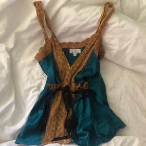 Women’s dark turquoise slip tank